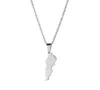 UBBVPKY Collar Con Colgante De Mapa Del Líbano Para Hombre Mujer - Collar Con Colgante De Mapa De África - Mapas De Moda Para Mujer Hombre - Joyería Creativa Patriótica Para Pareja