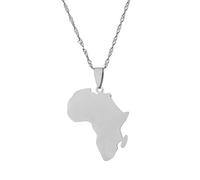 UBBVPKY Collar Con Colgante De Mapa Para Mujeres Y Hombres Accesorios Populares Europeos Y Americanos Personalizado Minimalista Con Dije De Mapa De África Collares Colgantes Joyería