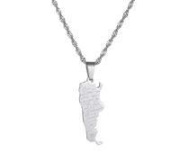 UBBVPKY Collar Con Colgante De Mapa Y Bandera De Argentina Para Hombre Y Mujer Estilo Retro Estilo Étnico Estilo Suéter Único Regalo De Joyería Color Blanco 50 Cm