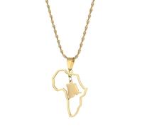 UBBVPKY Collar Con Colgante De Mapa Y Bandera De La República Democrática Del Congo Para Mujer Y Hombre Estilo Retro Cadena De Clavícula Estilo Étnico Único Joyería Regalos