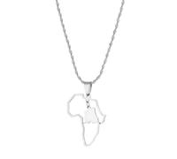 UBBVPKY Collar Con Colgante De Mapa Y Bandera De La República Democrática Del Congo Para Mujer Y Hombre Estilo Retro Cadena De Clavícula Estilo Étnico Único Joyería Regalos