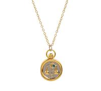 UBBVPKY Collar Con Los 12 Signos De La Constelación Del Zodíaco Colgante Redondo Vintage De Moda Joyería De Astrología Celestial Para El Horóscopo De Mujeres Y Hombres Regalo De Cumpleaños Para Libra