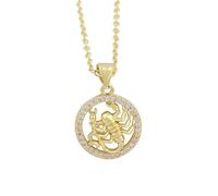 UBBVPKY Collar De Constelación Con Los 12 Signos Del Zodiaco Colgante Redondo Horóscopo Con Diamantes Constelaciones Astrología Cadena De Clavícula Joyería De Cumpleaños Regalos Para Mujeres Escorpio