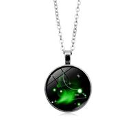 UBBVPKY Collar De Constelación Luminosa Para Hombres Y Mujeres: Colgante Redondo Con Signo Del Zodiaco Que Brilla En La Oscuridad Joyería De Constelación Horóscopo Y Astrología
