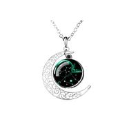 UBBVPKY Collar Luminoso De Constelación Colgante De Luna Creciente Hueca Que Brilla En La Oscuridad Con Cadena Ajustable Joyería Astrológica Para Hombre Y Mujer Sagitario