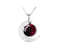 UBBVPKY Collar Luminoso De Constelación Colgante De Luna Creciente Hueca Que Brilla En La Oscuridad Con Cadena Ajustable Joyería Astrológica Para Hombre Y Mujer Virgo