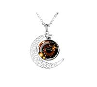 UBBVPKY Collar Luminoso De Constelación Colgante De Luna Creciente Hueca Que Brilla En La Oscuridad Con Cadena Ajustable Joyería Astrológica Para Hombre Y Mujer Leo
