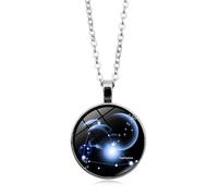 UBBVPKY Collar Luminoso De Constelación Para Hombres Y Mujeres: Colgante Redondo Que Brilla En La Oscuridad Con El Signo Del Zodiaco Joyería De Astrología Horóscopo Y Constelación De Capricornio