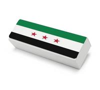 UBBVPKY Estuche Rígido Para Gafes De Sol Y Lectura Con Estampado De La Bandera Siria Para Hombre Y Mujer, Estuche Protector Portátil De Viaje Con Paño De Limpieza