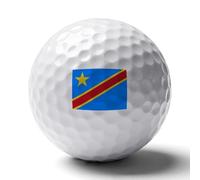 UBBVPKY Pelotas De Golf De Goma Elástica con Estampado De La Bandera De La República del Congo Pelotas De Ejercicio con Hoyuelos para Entrenar El Swing De Golf En Casa Interior Y Exterior
