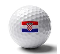 UBBVPKY Pelotas De Golf Personalizadas con La Bandera De Croacia Pelota De Golf De Goma Reutilizable De Doble Cara Accesorios Geniales para Amantes del Golfistas Papá Y Esposo