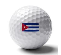 UBBVPKY Pelotas De Golf Personalizadas con La Bandera De Cuba Pelota De Golf De Goma Reutilizable De Doble Cara Accesorios Geniales para Amantes del Golfistas Papá Y Esposo