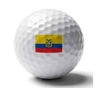 UBBVPKY Pelotas De Golf Personalizadas con La Bandera De Ecuador Pelota De Golf De Goma Reutilizable De Doble Cara Accesorios Geniales para Amantes del Golfistas Papá Y Esposo