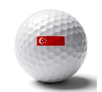 UBBVPKY Pelotas De Golf Personalizadas con La Bandera De La República De Singapur Reutilizables Y De Doble Cara Accesorios Geniales para Amantes del Golfistas Papás Y Esposos