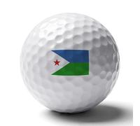UBBVPKY Pelotas De Golf Personalizadas De Doble Cara con La Bandera De La República De Yibuti Eventos Memorables Amantes del Golfistas Torneos Y Ocasiones Especiales