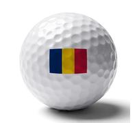 UBBVPKY Pelotas De Golf Personalizadas De Doble Cara con La Bandera De La República del Chad Golfistas Eventos Memorables Ideales para Amantes del Golfistas Torneos Y Ocasiones Especiales