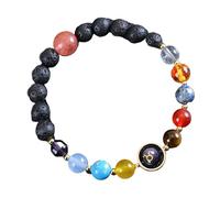 UBBVPKY Pulsera De 12 Constelaciones Del Zodiaco Para Hombre Y Mujer, Cuentas Elásticas De Cristal De Piedra Volcánica Natural De 8Mm, Regalo Para Novios Y Novias Tauro