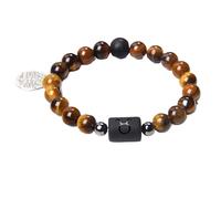 UBBVPKY Pulsera De 12 Cuentas De Constelación, Espiritual Con Signos Del Zodiaco Para Hombres Y Mujeres, Pulsera Elástica De Piedra De Ojo De Tigre Natural De 8 Mm, Regalo Para Novios Y Novias, Tauro