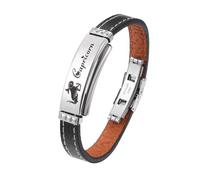 UBBVPKY Pulsera De Constelación Del Signo Del Zodíaco Pulsera De Pareja Con Pulsera Vintage De Cuero Sintético, Regalo De Joyería Astrológica Para Cumpleaños, Hombres Y Mujeres, Capricornio