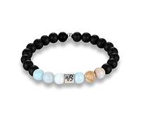 UBBVPKY Pulsera De Constelación Del Signo Zodiacal Pulsera Elástica Con Cuentas De Piedra Negra Natural Esmerilada Regalo De Cumpleaños Y Navidad Para Hombres Y Mujeres, Capricornio