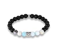 UBBVPKY Pulsera De Constelación Del Signo Zodiacal - Pulsera Elástica De Cuentas Con Piedra Natural Negra Esmerilada, Regalo De Cumpleaños Y Navidad Para Hombres Y Mujeres Tauro