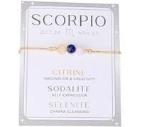 UBBVPKY Pulsera De Cuentas De Las 12 Constelaciones Del Zodíaco Para Hombre Y Mujer, Ajustable Con Piedras De Cristal Natural, Ideal Como Regalo De Cumpleaños O Aniversario Para Escorpio
