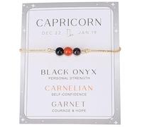 UBBVPKY Pulsera De Cuentas De Las 12 Constelaciones Del Zodíaco Para Hombre Y Mujer, Ajustable Con Piedras De Cristal Natural, Ideal Como Regalo De Cumpleaños O Aniversario Para Capricornio