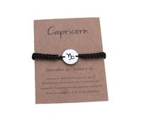UBBVPKY Pulsera De Cuentas Trenzada Hecha A Mano Para Hombre, Pulsera Ajustable De Las 12 Constelaciones Para Mujer, Regalo De Joyería Para Parejas, Astrología, Horóscopo, Capricornio