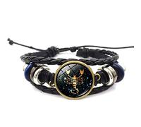 UBBVPKY Pulsera De Espíritu De Los Signos Del Zodíaco, Vintage Multicapa Ajustable De Cuero Sintético Con Las Doce Constelaciones, Pulsera De Manifestación Serena Para Mujeres Y Hombres, Escorpio