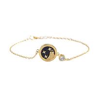 UBBVPKY Pulsera De Las 12 Constelaciones Del Zodiaco Para Mujer, De Plata De Ley 925, Con Eslabones Astrológicos Y Horóscopo, Con Dije De Arenisca Azul, Ajustable, Pulsera De La Amistad Géminis