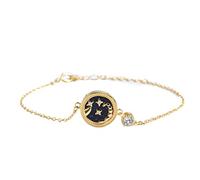 UBBVPKY Pulsera De Las 12 Constelaciones Del Zodiaco Para Mujer, De Plata De Ley 925, Con Eslabones Astrológicos Y Horóscopo, Con Dije De Arenisca Azul Y Ajustable, Pulsera De La Amistad De Escorpio