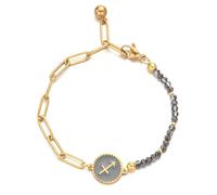 UBBVPKY Pulsera De Las 12 Constelaciones Del Zodiaco Para Mujer, Pulsera De Cuentas De Arroz De Cristal De Moda Para Mujer, Pulsera De Cadena De Amistad Ajustable Con Dije Para Parejas, Sagitario
