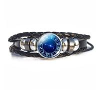 UBBVPKY Pulsera De Las 12 Constelaciones Del Zodiaco Para Mujer, Pulsera De Cuero Sintético Con Horóscopo Y Astrología Para Hombre, Pulsera De La Amistad Ajustable De Moda Para Parejas Ari