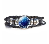 UBBVPKY Pulsera De Las 12 Constelaciones Del Zodiaco Para Mujer, Pulsera De Cuero Sintético Con Horóscopo Y Astrología Para Hombre, Pulsera De La Amistad Ajustable De Moda Para Parejas, Sagitario