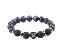 UBBVPKY Pulsera De Las 12 Constelaciones Para Hombre Y Mujer, 10Mm, Piedra De Lava Natural, Elástica, Con Horóscopo Y Signo Del Zodiaco, Joyería Astrológica, Regalos Para Parejas, Tauro
