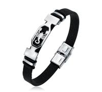 UBBVPKY Pulsera De Las Doce Constelaciones - Joyería Astrológica De La Suerte, Horóscopo, Pulsera Vintage Punk De Cuero Para Parejas, Para Mujeres Y Hombres, Regalo De Cumpleaños, Escorpio