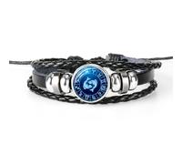 UBBVPKY Pulsera De Las Doce Constelaciones Para Hombre Y Mujer - Horóscopo Del Zodíaco - Pulsera De Piel Sintética Ajustable Con Dijes Para Parejas - Piscis