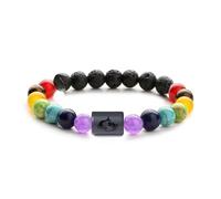 UBBVPKY Pulsera De Los Signos Del Zodíaco, 7 Chakras, Hecha A Mano, Con Cuentas De Las Doce Constelaciones, Piedra Natural, Elástica, Para Parejas, Regalo De Joyería Para Mujeres Y Hombres, Piscis