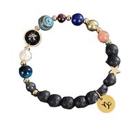 UBBVPKY Pulsera De Los Signos Del Zodíaco, 8 Mm, Piedra De Lava Natural, 12 Constelaciones, Elástica, Unisex, Joyería De Astrología Y Horóscopo, Regalo Para Hombres Y Mujeres, Capricornio