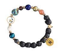 UBBVPKY Pulsera De Los Signos Del Zodíaco, 8 Mm, Piedra De Lava Natural, 12 Constelaciones, Elástica, Unisex, Joyería De Astrología Y Horóscopo, Regalo Para Mujeres Y Hombres, Piscis