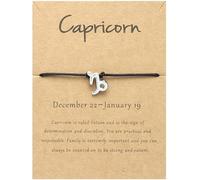 UBBVPKY Pulsera De Los Signos Del Zodíaco, Ajustable, Hecha A Mano, De Cuerda Negra Con Las 12 Constelaciones, Joyería Astrológica Y Horóscopo, Regalos Para Mujeres, Hombres Y Capricornio Unisex