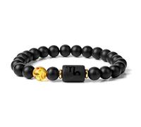 UBBVPKY Pulsera De Los Signos Del Zodíaco, Elástica, Hecha A Mano, Con Cuentas De Piedra Natural De Las Doce Constelaciones, Pulsera De Manifestación Serena Para Hombres Y Mujeres, Capricornio