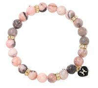 UBBVPKY Pulsera De Los Signos Del Zodíaco, Hecha A Mano, Con Cuentas Elásticas De Piedra Natural De Las Doce Constelaciones, Regalo De Cumpleaños Para Mujer Piscis