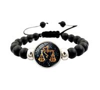 UBBVPKY Pulsera De Los Signos Del Zodíaco Para Mujer, Pulsera Con Dijes De Las 12 Constelaciones Para Hombre, Accesorios De Joyería De Moda Para Pareja, Pulsera De Horóscopo Astrológico, Libra