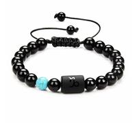 UBBVPKY Pulsera De Los Signos Del Zodíaco - Pulsera De Cuentas De Ágata Negra Con Horóscopo De Moda Pulsera Astrológica De Las 12 Constelaciones Del Zodíaco Para Cumpleaños/Aniversario, Capricornio