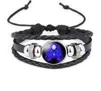 UBBVPKY Pulsera De Los Signos Del Zodíaco, Pulsera De Horóscopo Astrológico Para Hombres Y Mujeres, Pulsera De Cuero Ajustable Multicapa Con Las Doce Constelaciones Del Zodíaco Para Pareja, Virgo