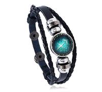 UBBVPKY Pulsera De Los Signos Del Zodíaco, Vintage, Tejida A Mano, Multicapa, Ajustable, De Cuero Sintético, Con Las 12 Constelaciones Del Zodíaco, Unisex, De Cuerda De Cera, Sagitario