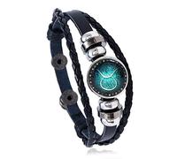 UBBVPKY Pulsera De Los Signos Del Zodíaco, Vintage, Tejida A Mano, Multicapa, Ajustable, De Cuero Sintético, Con Las 12 Constelaciones Del Zodíaco, Unisex, De Cuerda De Cera, Tauro