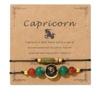 UBBVPKY Pulsera De Pareja Con Signos Del Zodíaco, Arenisca Azul, 12 Constelaciones, Ajustable, Unisex, Joyería De Astrología Y Horóscopo, Regalo Para Mujeres Y Hombres, Capricornio