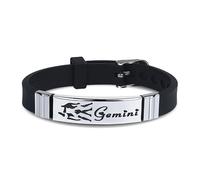 UBBVPKY Pulsera De Silicona Ajustable Con Las Doce Constelaciones Para Hombre Y Mujer, Con Dijes De Astrología, Horóscopo Y Zodíaco, Para Parejas, Géminis